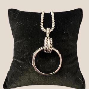 Awesome unisex retro style steel necklace with ring pendant